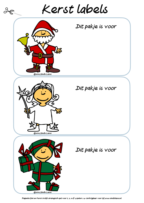 6 Poppetto Kerst labels in kleur. Klik hier of op de afbeelding voor de PDF